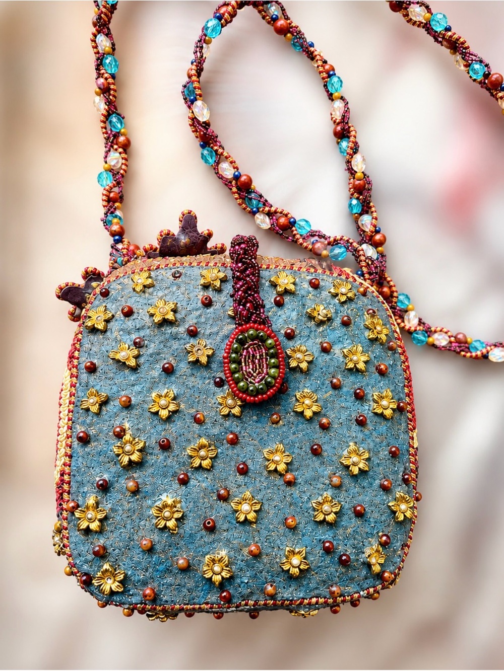 Mary Frances Multicolor Beaded Floral Crossbody with Sculptural Flower Detail - Picture 7 of 10